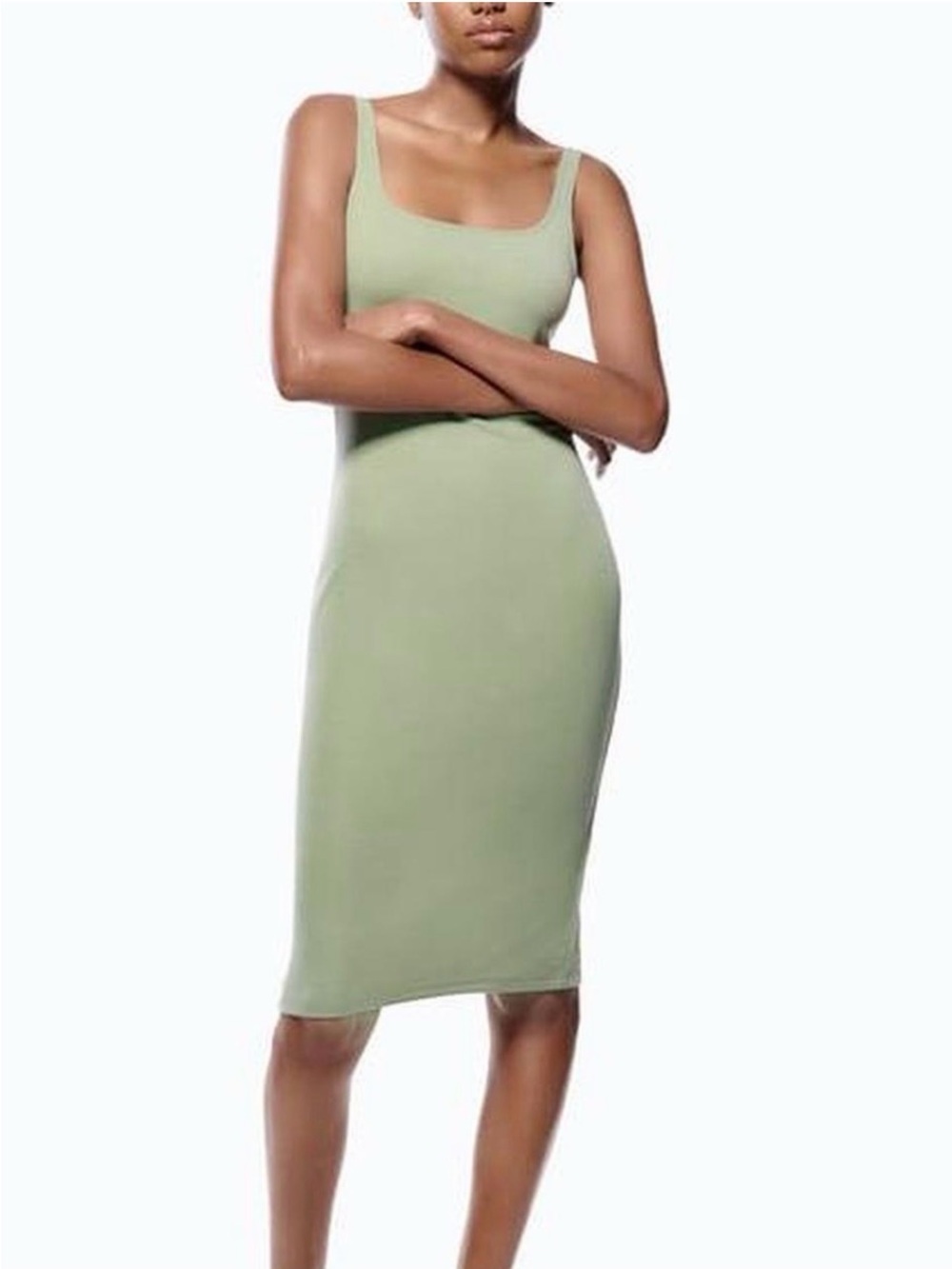 Zara sage green stretchy dress